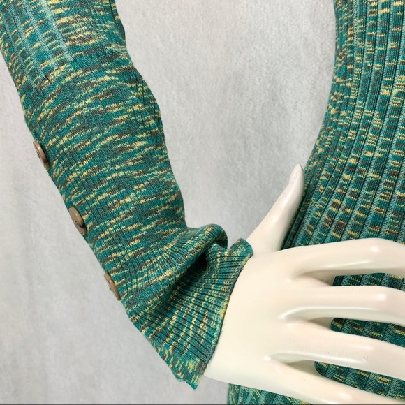 ANTHROPOLOGIE RIBBED TURTLENECK BUTTON SLEEVE S - Picture 6 of 16